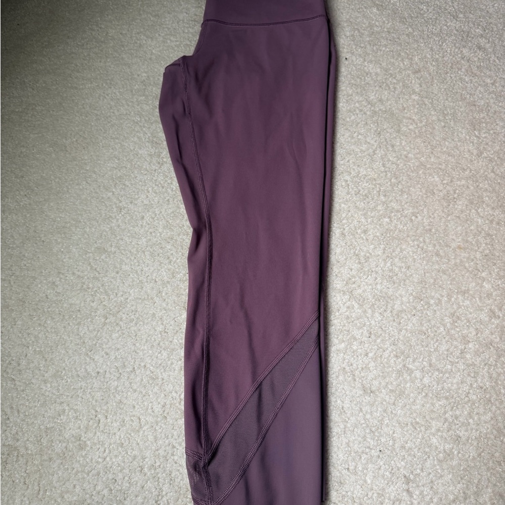 Lululemon High-Rise Mesh Panel Leggings - Size 8 - Plum/Mauve
